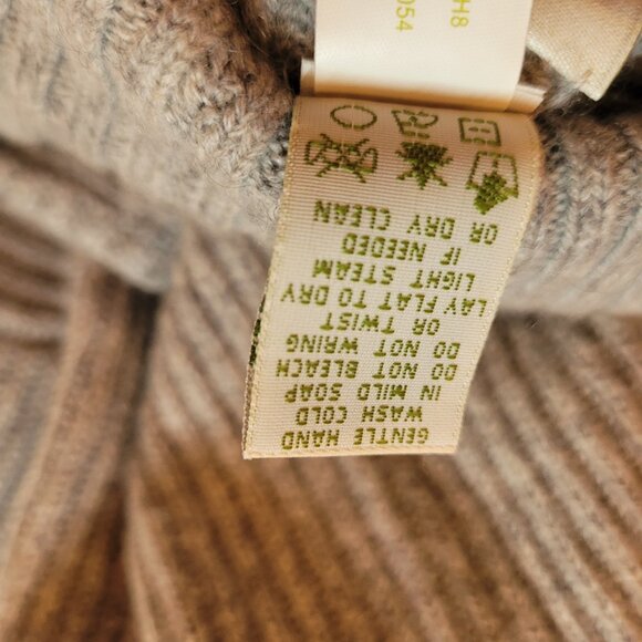 Orvis Women's 100% Cashmere Ribbed Turtleneck Sweater Light Gray XL - Picture 6 of 10